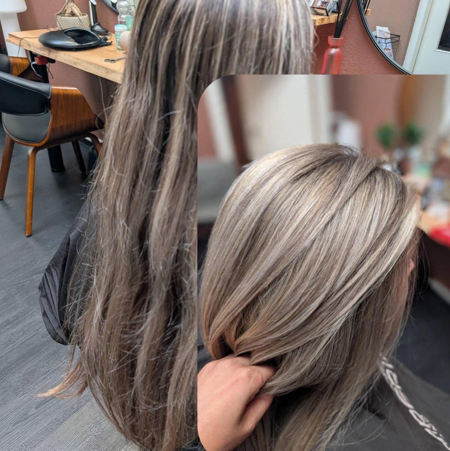 Voor en na: van oude highlights naar een frisse asblonde kleur